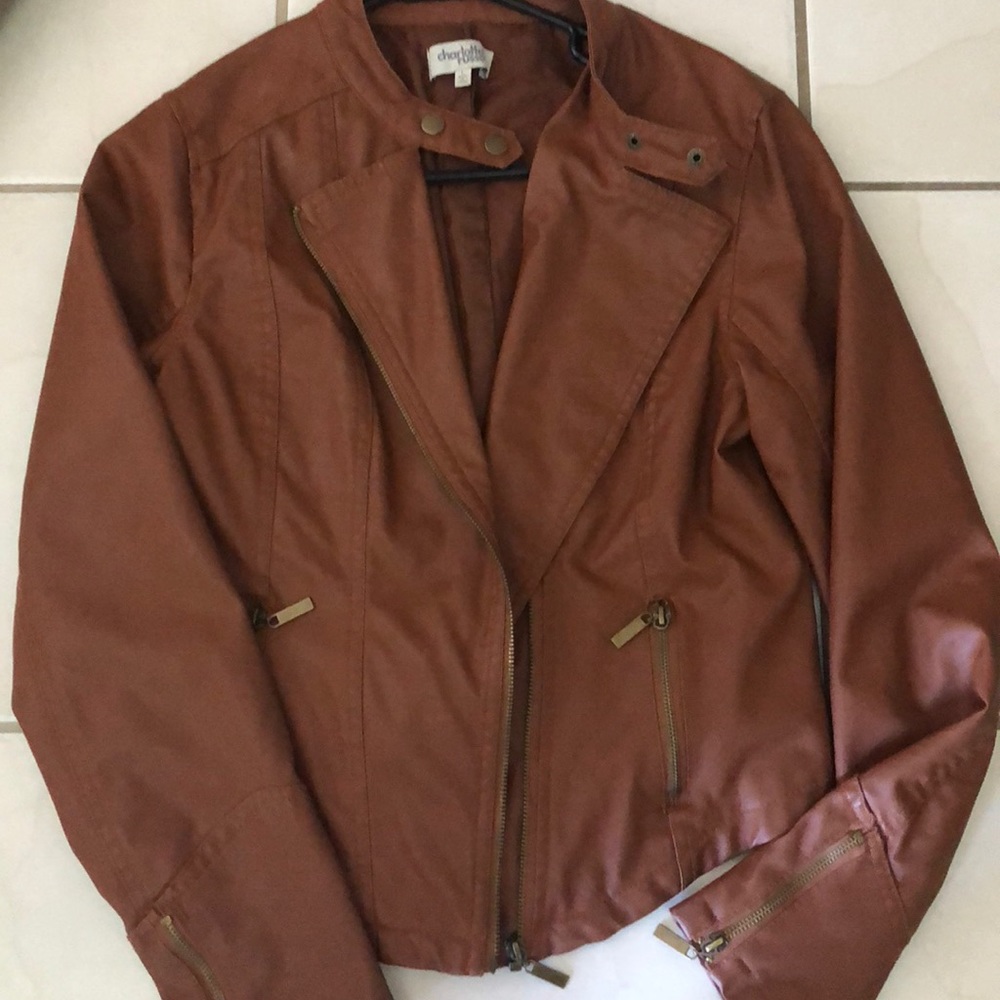 Tan brown leather jacket